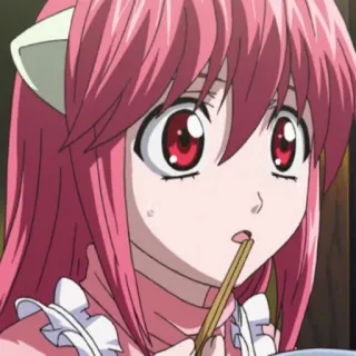 🔪 anime, manga, capelli rosa, carina, ragazza telegram sticker