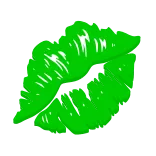💋 lips, kiss, neon, green, sticker telegram sticker