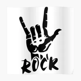 🤟 ROCK ร็อค, เพลง, ท่าทางมือ, ร็อคแอนด์โรล, เขายักษ์ telegram sticker