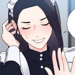 😎 maid, anime, manga, souriant, mignon, service whatsapp sticker