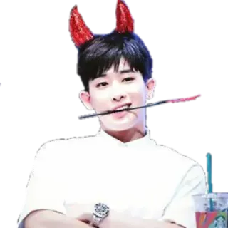 👿 kpop, วอนโฮ, ไอดอล, ปีศาจ, กุหลาบ, นักร้อง, เกาหลี telegram sticker