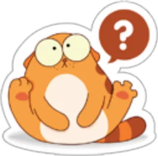 😯 Katze, Orange, Frage, Cartoon, Verwirrt telegram sticker