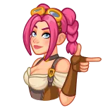 😉 kobieta, różowe włosy, steampunk, postać, kobieta, kreskówka telegram sticker