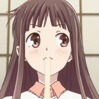 🦋 Tohru Honda Fruits Basket Аниме, Девушка, Ест, Тору Хонда, Fruits Basket telegram sticker