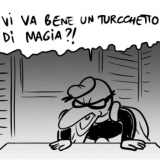 😤 VI VA BENE UN TURCCHETTO DI MAGIA?! magia, desenho animado, italiano, pergunta, humor telegram sticker