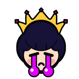 😭 Emz Brawl Stars Emz, Brawl Stars, sad, crown, crying, video game, character telegram sticker
