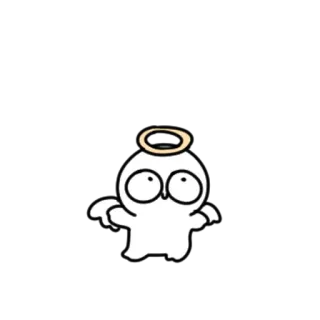 💬 kreskówka, słodki, anioł, halo, naklejka telegram sticker