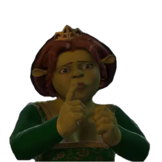 🤐 Princess Fiona Shrek princesa, Fiona, Shrek, verde, psiu, silêncio whatsapp sticker
