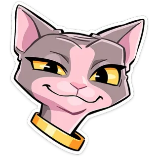 😏 แมว, สติกเกอร์, สัตว์, ยิ้มเยาะ, มีม, ภาพประกอบ telegram sticker
