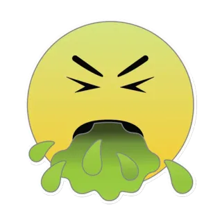 😷 Emoji, Enfermo, Vómito, Potar, Cara, Amarillo telegram sticker