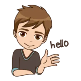 😄 hello saluto, cartone animato, amichevole, che saluta telegram sticker