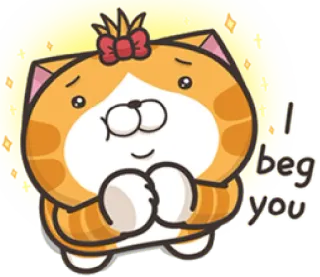 😝 I beg you Katze, betteln, flehen, süß, Aufkleber, Cartoon telegram sticker