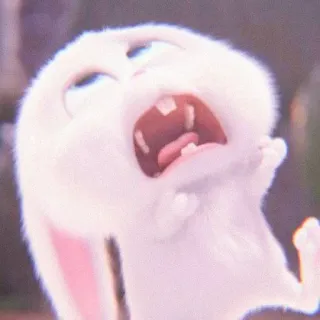 🐰 Snowball The Secret Life of Pets conejo, conejito, enojado, dibujos animados, animal telegram sticker