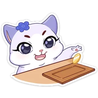 ☺️ chat, animé, mignon, dessin animé, minou, drôle, adorable whatsapp sticker