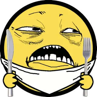 🌝 food, eating, hungry, expression, emoji, meme, face whatsapp sticker