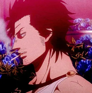 🗡 Yami Sukehiro Black Clover Anime, Manga, Merokok, Yami Sukehiro, Black Clover whatsapp sticker