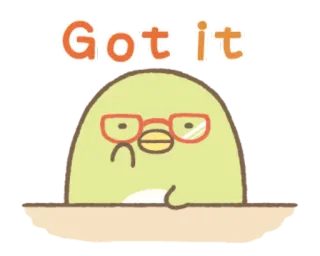 🤓 Got it เข้าใจแล้ว, นก, แว่นตา, น่ารัก, โอเค, ตกลง telegram sticker