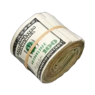 💵 dinheiro, dinheiro vivo, notas de cem dólares, moeda, rolo telegram sticker