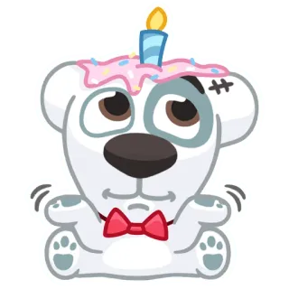 🤷‍♂ dog, cartoon, birthday, celebration, cute, puppy, animal telegram sticker