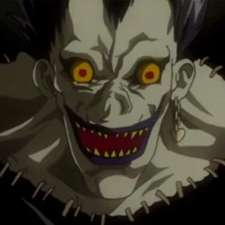 😀 Ryuk Death Note Anime, Manga, Death Note, Ryuk, Shinigami telegram sticker