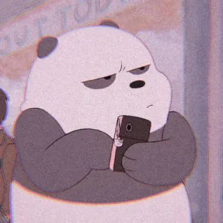 🤬 Panda We Bare Bears 漫画, パンダ, クマ, 電話, 不機嫌 telegram sticker