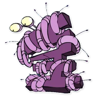 👽 adesivo, desenho animado, criatura, abstrato, roxo, monstro whatsapp sticker