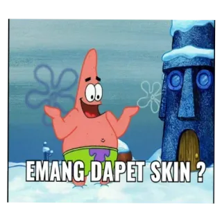 🤨 Patrick Star SpongeBob SquarePants EMANG DAPET SKIN ? แพทริก สตาร์, สพันจ์บ็อบ, การ์ตูน, มีม, คำถาม, สีชมพู, ตลก telegram sticker