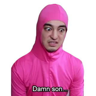 😒 Pink Guy Damn son... rosa, chico, meme, gracioso, Filthy Frank telegram sticker