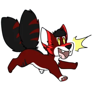 🦊 만화, 동물, 여우, 달리기, 귀여운 telegram sticker