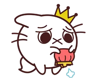 😞 만화, 동물, 왕관, 슬픈, 동전 지갑, 스티커 telegram sticker