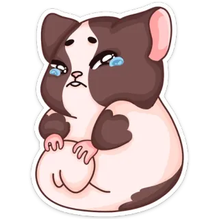😥 햄스터, 슬픈, 울음, 귀여운, 동물, 스티커 telegram sticker