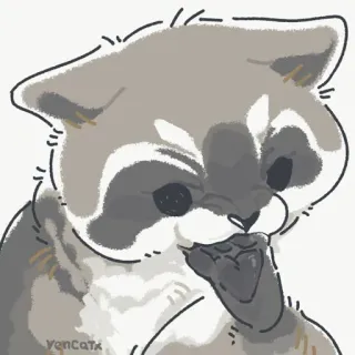 🦶 raccoon, animal, cute, cartoon telegram sticker
