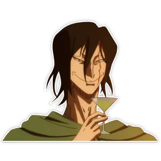 🍸 anime, character, drink, smirking telegram sticker