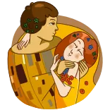 😘 The Kiss arte, beso, amor, pareja, Gustav Klimt, pintura whatsapp sticker