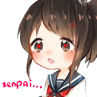 ❤️ senpai... Anime, Fille, Mignon, Chibi, Senpai telegram sticker