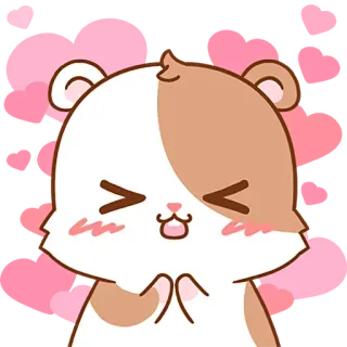 🥰 criceto, carino, animale, kawaii, cartone animato, rosa telegram sticker