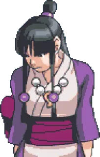 😕 Maya Fey Ace Attorney maya fey, ace attorney, video game character, sad, upset telegram sticker