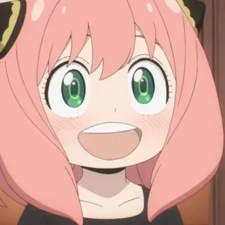 🥜 Anya Forger Spy x Family Anime, Karakter, Glimlach, Meisje, Schattig, Anime meisje telegram sticker