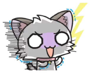 😡 gato, desenho animado, choque, assustado, animal, engraçado whatsapp sticker