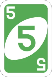 5️⃣ Uno, kaartspel, nummer, groen telegram sticker