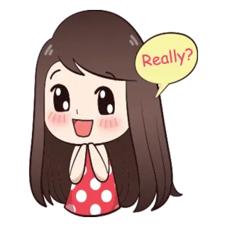 😳 Really? cute, girl, anime, cartoon, expression, question, Really? telegram sticker