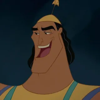 🍂 Kronk The Emperor's New Groove Disney, Kronk, El Emperador y sus Locuras, dibujos animados, sonriendo telegram sticker