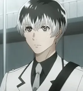 🥀 Haise Sasaki Tokyo Ghoul Anime, Manga, Tokyo Ghoul, Haise Sasaki, Rambut Putih, Karakter telegram sticker