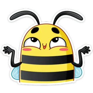 🤷‍♂️ 蜂, 可愛い, 漫画, 動物, 昆虫, 面白い telegram sticker