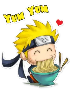😋 Naruto YUM YUM naruto, anime, ramen, food, kawaii, cute telegram sticker