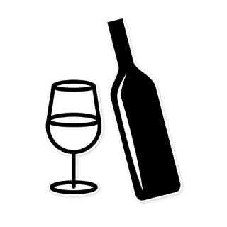 😚 vino, copa, botella, alcohol, bebida, trago telegram sticker