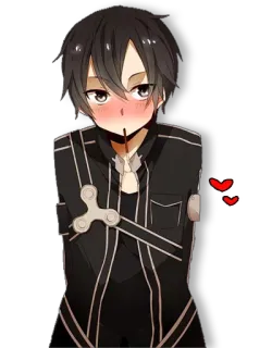 ❤ Kirito Sword Art Online anime, kirito, sword art online, anime boy, fantasy, video game, otaku telegram sticker