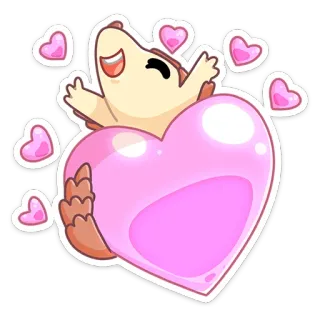 😍 панголин, сердце, любовь, милый, животное, стикер whatsapp sticker