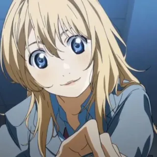 🍋 Kaori Miyazono Your Lie in April Anime, Karakter, Senyum, Rambut pirang, Kaori, Miyazono, Your Lie in April telegram sticker