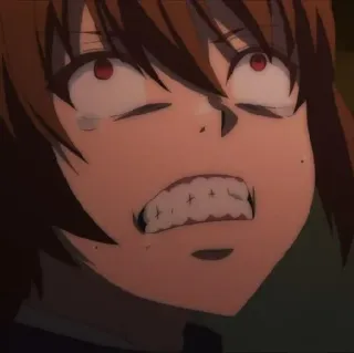😬 アニメ, 怒り, 表情, 不機嫌, 赤い目 telegram sticker